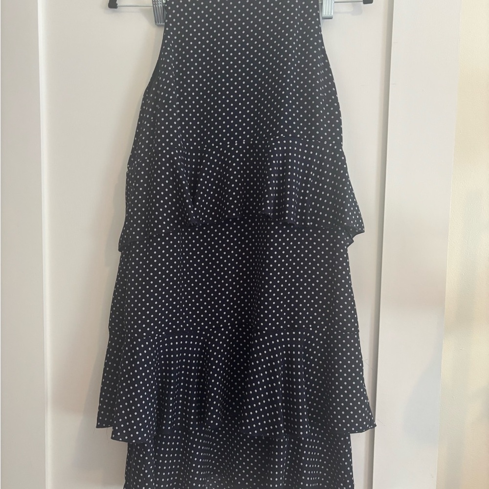 Navy blue and White Polka Dot Dress
